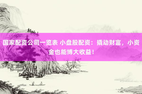 国家配资公司一览表 小盘股配资：撬动财富，小资金也能博大收益！